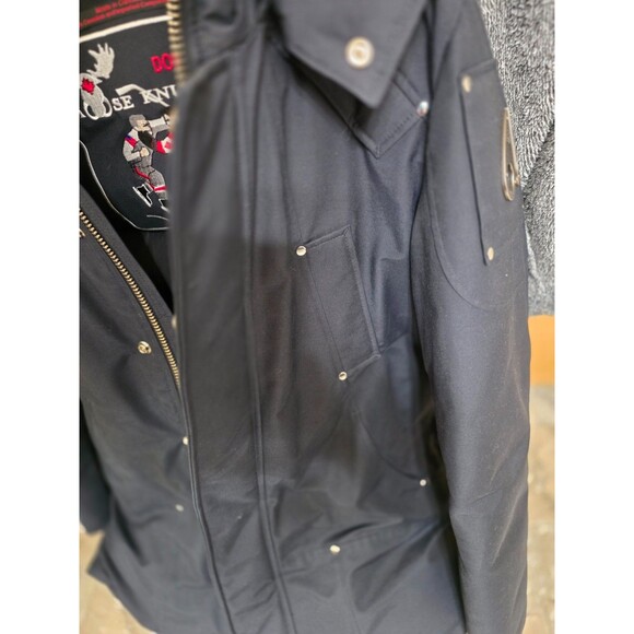 BRAND NEW Moose Knuckles Stirling Parka Jacket Mens Navy W/ White Fur Size: M - Picture 4 of 12